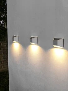 1 件 4 LED 不锈钢太阳能灯笼，现代壁挂式户外太阳能灯笼，适用于户外、小路、庭院、露台的户外花园照明 - 黃色 - 查看 6