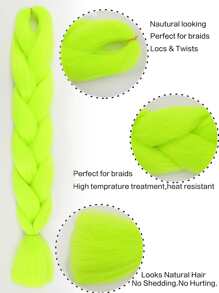 Synthetic Fluffy Braiding Hair Fluorescent Green Fashion Jumbo Braid Hair For Women Prestretched Braiding Hair
