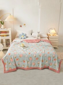 1 chiếc chăn hoa văn dâu tây, ga trải giường bằng vải hiện đại cho mùa hè - Nhiều màu - Xem 1