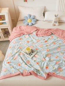 1 chiếc chăn hoa văn dâu tây, ga trải giường bằng vải hiện đại cho mùa hè - Nhiều màu - Xem 3