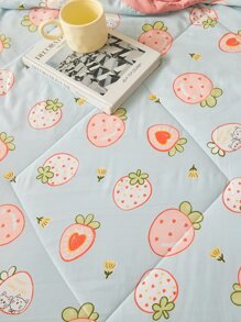 1 chiếc chăn hoa văn dâu tây, ga trải giường bằng vải hiện đại cho mùa hè - Nhiều màu - Xem 8