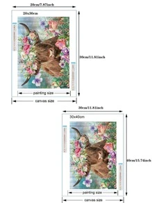 1 Bộ PMMA Tự Làm Tranh Gắn Đá Không Có Khung Gia Súc & Họa Tiết Hoa Tự Làm Kim Cương Unframed Tranh Cho Trang Trí Nhà, quà Tặng - Nhiều màu - Xem 4