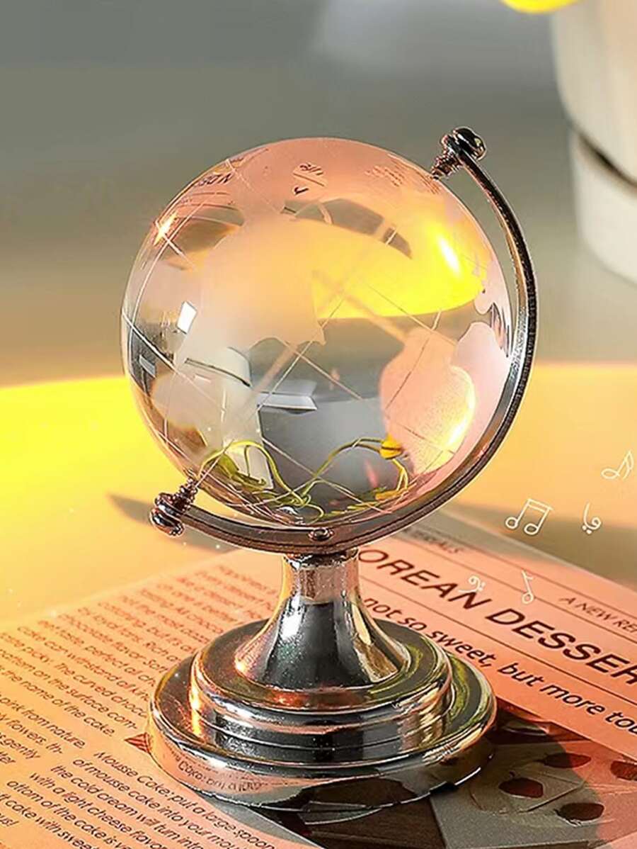 1入組塑料裝飾物地球儀家居裝飾工藝品 - 銀色 - 查看 1