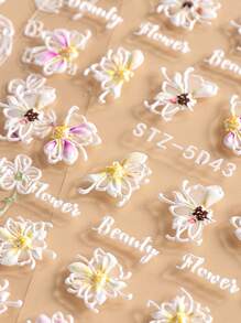 FULL BEAUTY 2 tấm Họa Tiết Hoa Móng Tay Nghệ Thuật Miếng Dán Miếng Dán Móng Tay DIY - Nhiều màu - Xem 5