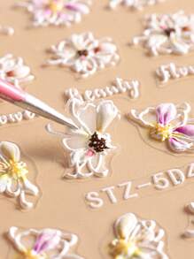 FULL BEAUTY 2 tấm Họa Tiết Hoa Móng Tay Nghệ Thuật Miếng Dán Miếng Dán Móng Tay DIY - Nhiều màu - Xem 6