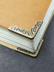 20入組金屬書角封面，復古不銹鋼書本保護套，適用於學校 - 金色 - 查看 2