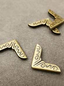 20入組金屬書角封面，復古不銹鋼書本保護套，適用於學校 - 金色 - 查看 3