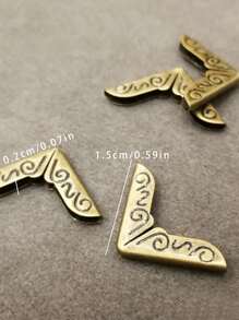 20入組金屬書角封面，復古不銹鋼書本保護套，適用於學校 - 金色 - 查看 4