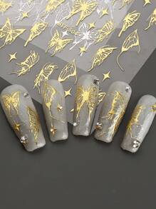 FULL BEAUTY 2 tấm Nhãn dán móng tay họa tiết hình con bướm - Nhiều màu - Xem 4