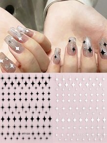 FULL BEAUTY 2 tờ Nhãn dán móng tay họa tiết ngôi sao - Nhiều màu - Xem 1