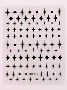 FULL BEAUTY 2 tờ Nhãn dán móng tay họa tiết ngôi sao - Nhiều màu - Xem 8