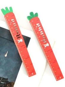 1支胡萝卜形状直尺，创意胡萝卜造型直尺，适用于办公室、学校等场所。 - 彩色 - 查看 3