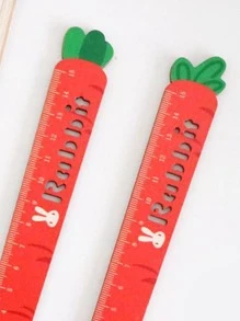 1支胡萝卜形状直尺，创意胡萝卜造型直尺，适用于办公室、学校等场所。 - 彩色 - 查看 2