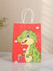6入組/套紙質禮品包裝袋卡通可愛恐龍圖案派對禮品袋 - 彩色 - 查看 5