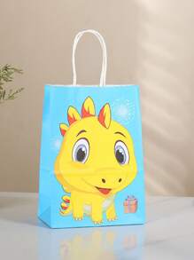 6入組/套紙質禮品包裝袋卡通可愛恐龍圖案派對禮品袋 - 彩色 - 查看 7