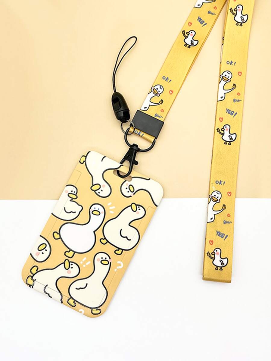 1/2 件可爱小鸭防丢失卡夹，学校用品，返校