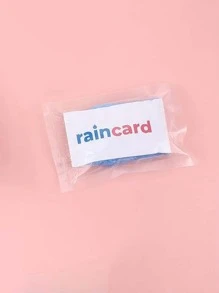 1pc Mixed Color Disposable Raincoat, Simple PE Portable Disposable Raincoat For Home - Blue - View 3