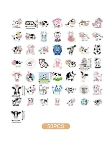 50入組可愛的奶牛文具和手帳裝飾貼紙