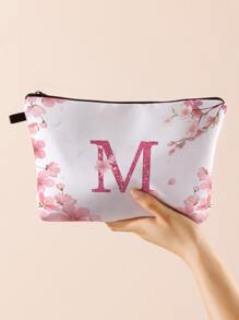 Letter Graphic Zippered Makeup Bag - Multicolor - View 2