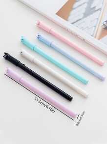 6支卡通貓設計中性筆，創意動物設計塑料中性筆書寫用