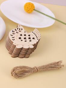 10pcs/set Wood Wall Hanging, Creative Chicken Charm Hanging Decoration For Home - Apricot - View 4