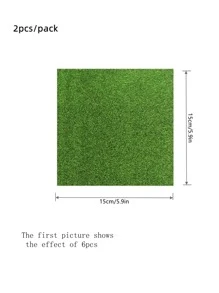 2入組/套15*15cm塑料人造草坪戶外人造草