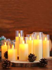 1pc LED Flameless Candle, Simple Clear ABS LED Candle For Wedding, Party - Yellow - View 2
