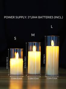 1pc LED Flameless Candle, Simple Clear ABS LED Candle For Wedding, Party - Yellow - View 4