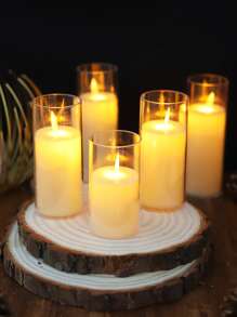 1pc LED Flameless Candle, Simple Clear ABS LED Candle For Wedding, Party - Yellow - View 6