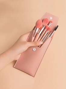 8 piezas Juego de brochas de maquillaje con bolsa de almacenamiento Mini viaje sombra de ojos base maquillaje polvo rubor labios corrector rubor herramientas cosméticas, Juego de brochas, Juego de brochas de maquillaje, Juego de maquillaje completo, Juego de brochas de maquillaje, Kit de maquillaje completo, Juego de brochas, Juego de brochas de maquillaje, Juego de regalo de maquillaje - Rosa - Ver 1