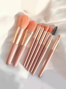 8 piezas Juego de brochas de maquillaje con bolsa de almacenamiento Mini viaje sombra de ojos base maquillaje polvo rubor labios corrector rubor herramientas cosméticas, Juego de brochas, Juego de brochas de maquillaje, Juego de maquillaje completo, Juego de brochas de maquillaje, Kit de maquillaje completo, Juego de brochas, Juego de brochas de maquillaje, Juego de regalo de maquillaje - Rosa - Ver 5