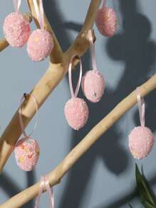 12 Cái/bộ 3 X 4Cm PS Treo Tường Hiện Đại Trứng Phục Sinh Charm Treo Trang Trí Cho Gia Đình - Nhiều màu - Xem 3