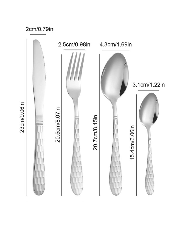 24pcs Stainless Steel Cutlery Set With Storage Rack, Elegant Flatware