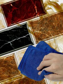2 piezas/set Adhesivo de renovación de pared para cocina PVC cocina con patrón de ladrillo impermeable - Multicolor - Ver 2