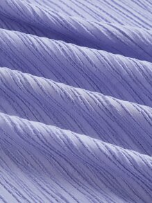 SHEIN MOD Đầm Cắt ra Thắt nút Dây kéo Nếp gấp Phần Ngực Sọc Giải trí - Màu Lilac Tím - Xem 3