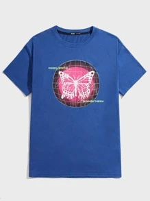 Creative Krystal Honohan Guys Butterfly Graphic Tee - Blue - View 1