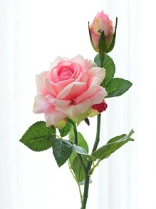 1入組滌綸人造玫瑰多用途人造花適合家庭派對婚禮裝飾