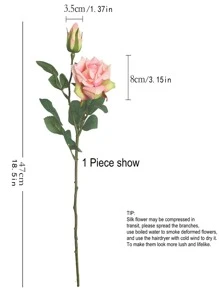 1入組滌綸人造玫瑰多用途人造花適合家庭派對婚禮裝飾