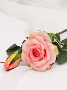 1入組滌綸人造玫瑰多用途人造花適合家庭派對婚禮裝飾