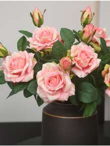 1入組滌綸人造玫瑰多用途人造花適合家庭派對婚禮裝飾