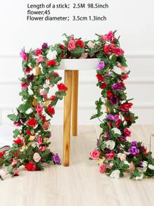 dây hoa nhân tạo bằng nhựa, vòng hoa nhân tạo đơn giản cho bữa tiệc - Màu tím - Xem 2