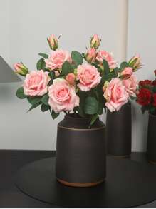 1入組滌綸人造玫瑰多用途人造花適合家庭派對婚禮裝飾