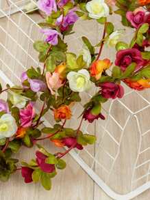 dây hoa nhân tạo bằng nhựa, vòng hoa nhân tạo đơn giản cho bữa tiệc - Màu tím - Xem 3