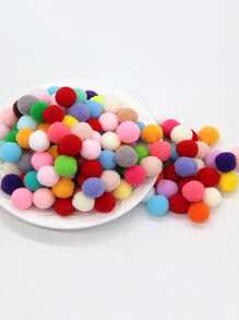 300pcs/set Color Block Pom Pom, Simple Polyester Felt DIY Decoration For Sewing - Multicolor - View 3