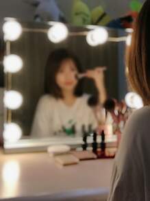 1 Pieza Luz De Espejo De Maquillaje Regulable Con Estilo Hollywood Con 6/8/10 Led Alimentada Por Usb Con 3 Colores Y Brillo Ajustable - Blanco - Ver 8