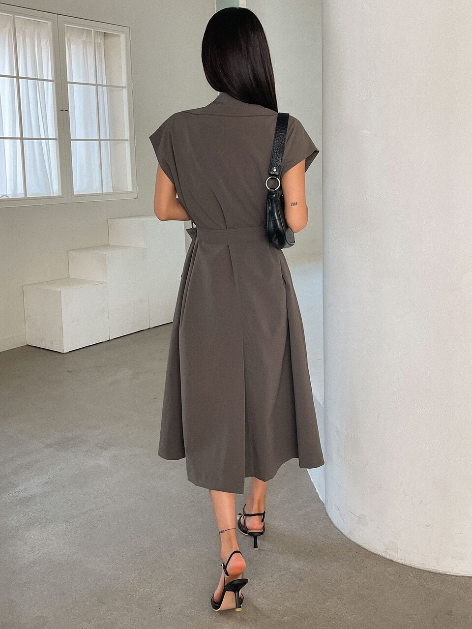 Double Breasted Belted Vest Trench Coat