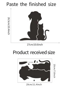 1入組PVC牆貼卡通狗圖案牆貼花適用於家居裝飾 - 黑色 - 查看 6