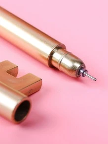 6支鑰匙設計中性筆，用於書寫的複古鑰匙形中性筆 - 黑色 - 查看 5