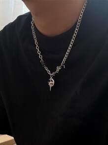 Colier cu pandantiv cu stea pentru bărbați - Argint - Vizualizare 3