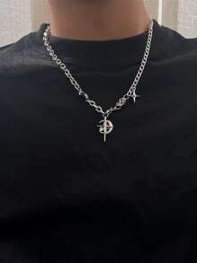 Colier cu pandantiv cu stea pentru bărbați - Argint - Vizualizare 4